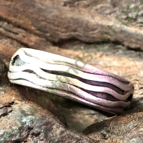 Very Time Worn Smooth Sterling Silver Band Ring Size 9.5 Thumb Ring - Picture 5 of 6